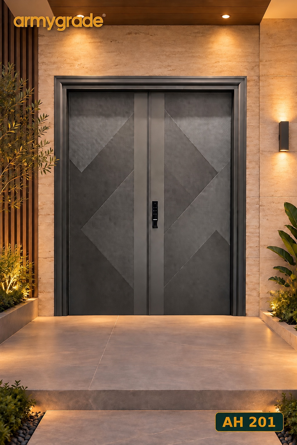 Armygrade AH201 semi aluminium safety door