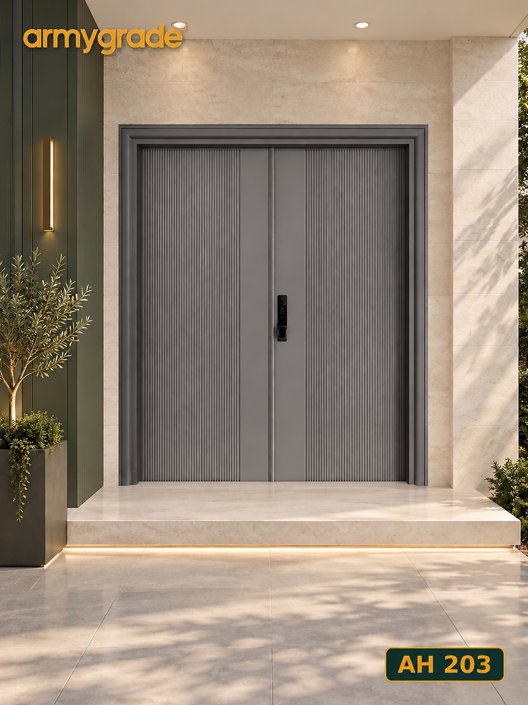Armygrade AH203 semi aluminium safety door