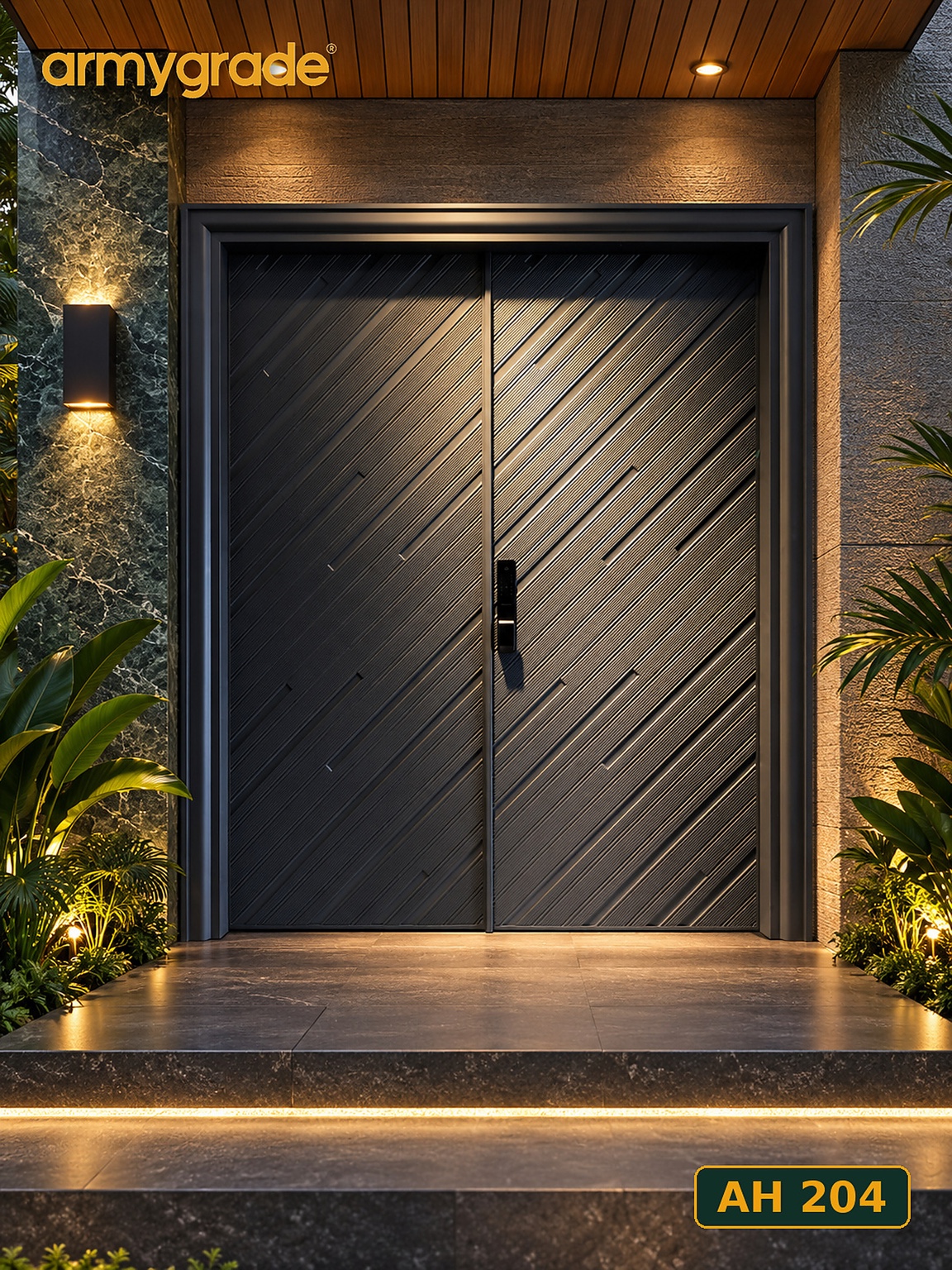Armygrade AH204 semi aluminium safety door
